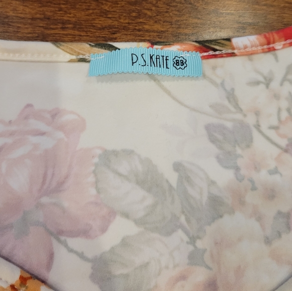 NWOT P.S.Kate Top Size S Floral - Picture 2 of 5